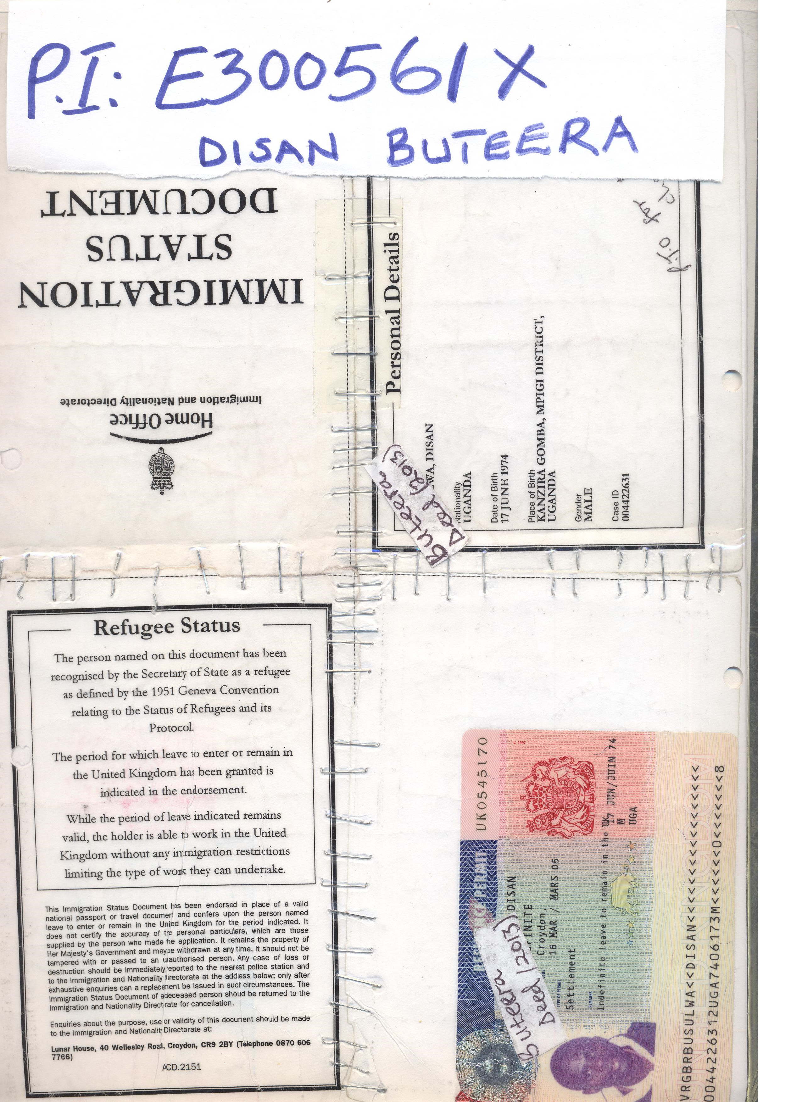 Disan Buteera (Refugee Status in England)