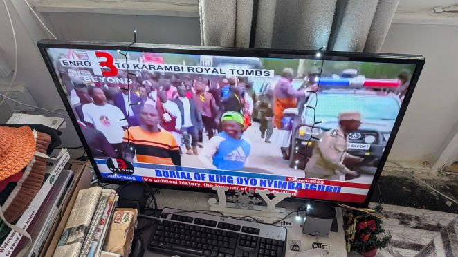Source: Screenshot prints by Disan Buteera. Service at St John Cathedral in respect to HM King Oyo Nyimba Iguru Kabamba the fourth (1992 - 2026)